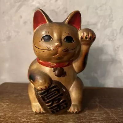 Maneki Neko Japanese Hand Painted Lucky Cat SETO Made Of Earthenware Antique • $95