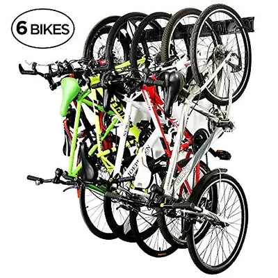 RaxGo Garage Bike Rack Wall Mount Bicycle Storage Hanger With 6 Adjustable Hooks • $21.27