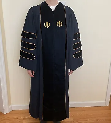 UConn Doctorate Graduation Regalia 48 X29  PhD Royal Velvet Blue Tam Cap Gown • $679.99