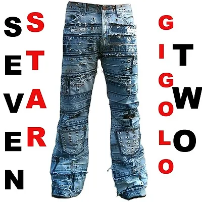 Seven Star Gigolo Two Biker Boots Cut Vip Jeans G 27/32 • $224.54