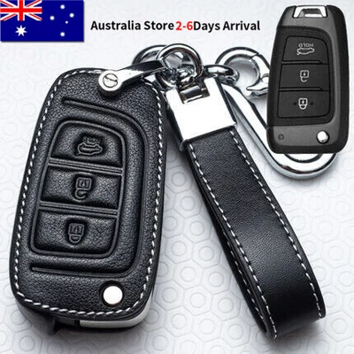 $26.99 • Buy Flip Remote Key Cover Case Fob Holder For Hyundai I30 I35 I40 Solaris Kona Black