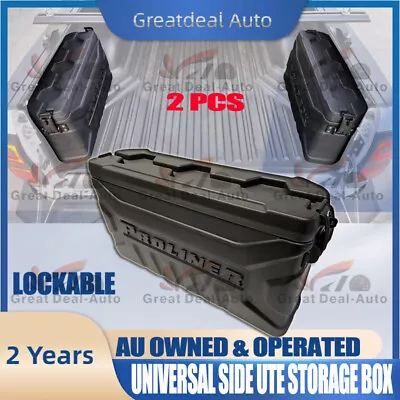 2x Ute Tub Storage Box Side Universal Side Back Tool Box Lockable Trailer Black • $278.89