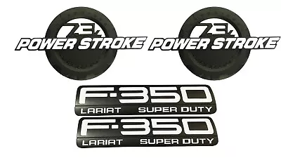 4x 7.3L Power Stroke F350 Lariat SuperDuty Emblems Door Fender Badge White • $59.99