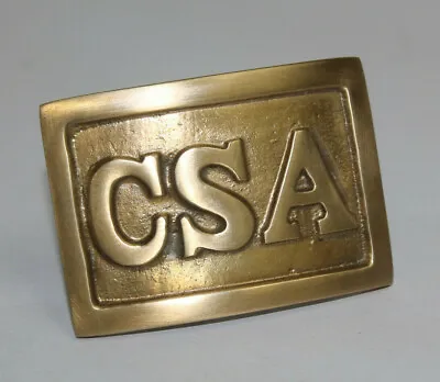 Antique Style CSA Belt Buckle Military Civil War Confederate Square Brass #1 • $14.99