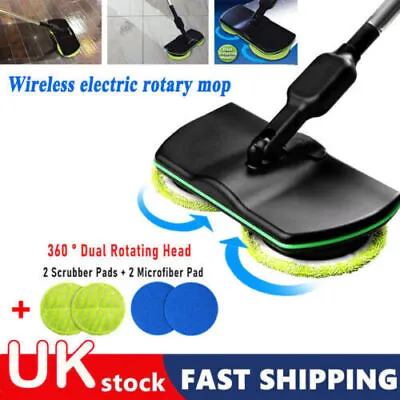 Electric Rechargeable Cordless Floor Cleaner Scrubber Sweeper Polisher Mop UK • £30.99