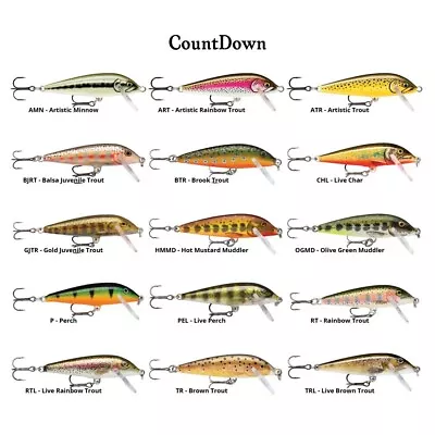 $17.95 • Buy 5cm Rapala Countdown Sinking Hardbody Balsa Fishing Lure