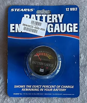 Stearns 52MM Analog Battery Remaining Gauge Black 12V For Marine Car Bike • $15