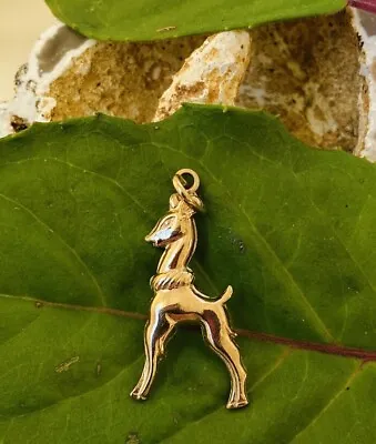 Vintage 9k 9ct Yellow Gold Bambi Deer Fawn Pendant Charm Marked 375. • $86.97