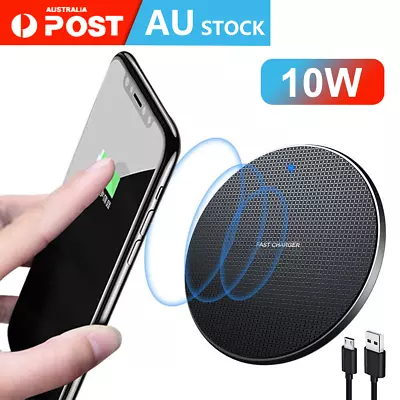 $6.59 • Buy 10W Universal QI Wireless Charger Charging Pad For IPhone 14 13 12 Max 8 Samsung