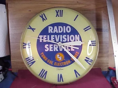 Vintage Telechron Tung-sol Electron Tubes Wall Clock Runs • $125