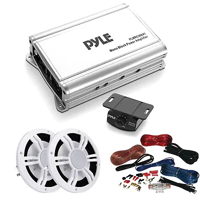 1 Pair (QTY 2) Of Pyle PLSMRW64WT 6.5  150W Slim White Subwoofers Amp Wiring Kit • $135.49