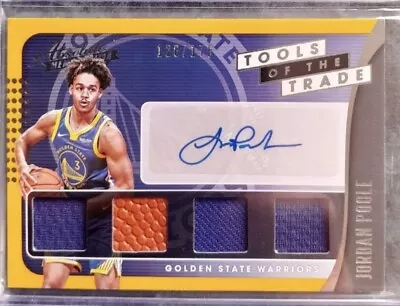 $1450 • Buy 2019-20 Jordan Poole Tools Of The Trade Player Worn Material Autograph #126/175