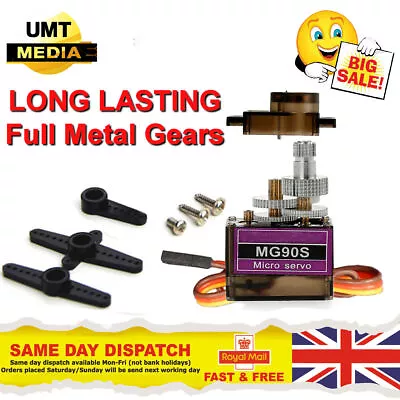 MG90S Micro Metal Gear Servo For Boat Car Plane RC Helicopter Boat • £32