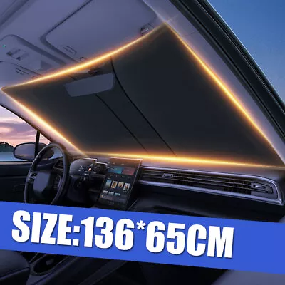 136*65cm Car Windshield Sun Shade Cover Window Sun Visor UV Protector Accessory • $15.99