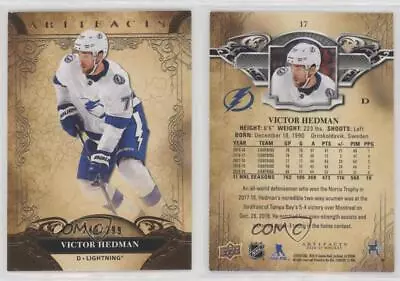 2020-21 Upper Deck Artifacts Copper /299 Victor Hedman #17 • $3.41