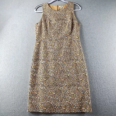 J. CREW Leopard Animal Print Sheath Lined Sleeveless Slit Dress Women's Size 8 • $24.99