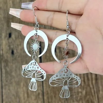 Gothic Moon Phase Luna Moth Drop Dangle Earrings Butterfly Crystal Jewelry Gifts • $2.67