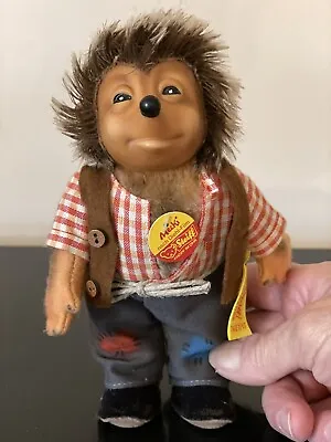 Vintage Steiff Mecki 7627/17 Hedgehog Stuffed Animal Plush Toy West Germany • $75