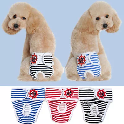 £5.29 • Buy Female Pet Dog Pants Heat In Season Menstrual Sanitary Nappy Diaper Underwear UK