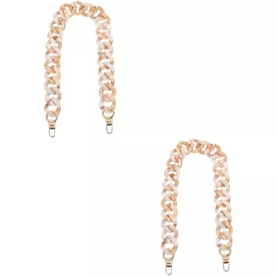  2 Pc Single-shoulder Chain Retro Bag Accessory Handle Handbag Beige Miss • £15.35