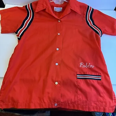 Vintage Red Hilton Bowling Shirt Striped Size 36 (medium) Peel’s Super Robin • $29.97