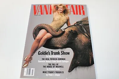Vanity Fair Magazine March 1992 1990's Goldie Hawn Cover Mike Tyson Bowman • $9.85