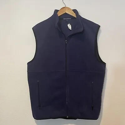 Port Authority Mens Sleeveless Lightweight Microfleece Vest With Pockets Navy • $19.95