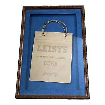 LEISY'S Beer Brewery Bag In Shadow Box Breweriana RARE Leisy Vintage 40s/50s  • $63.98