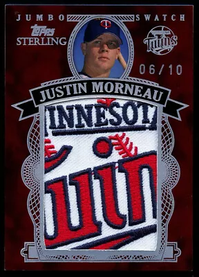 JUSTIN MORNEAU 2007 Topps Sterling GAME USED Jumbo Twins Logo Patch 6/10! • $41