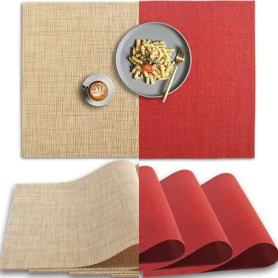 $10.99 • Buy 4PCS Insulation PVC Placemat Washable Table Mats Kitchen Linen Dining Decorative