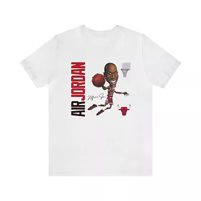 Michael Jordan Bulls NBA Retro Vintage 90 Caricature Bella Premium Blend T-Shirt • $18.68