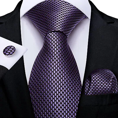 Mens Silk Ties Blue Red Black Floral Striped Paisley Tie Hanky Set Necktie Gift • $10.99