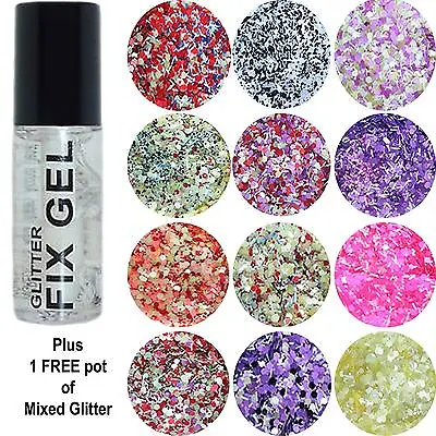 Stargazer - Fix Gel Fixative Body Glue - Plus FREE Pot Circles & Strips Glitter • £2.99