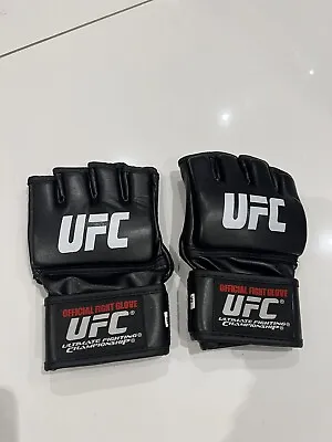 UFC Official Fight Gloves MMA Grappling Leather Wrist Wrap Cage Fight Gloves LRG • £25