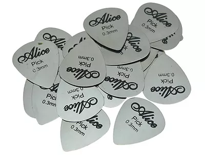 Pack Of 30 Alice Guitar Picks Stainless Steel Metal Plectrums 0.3mm Thickness • $10.60