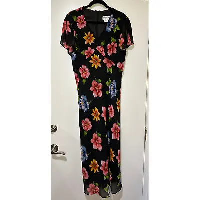 MARY MCFADDEN Collection Vintage 90's Floral Maxi Dress - Size 14 - EUC! • $39