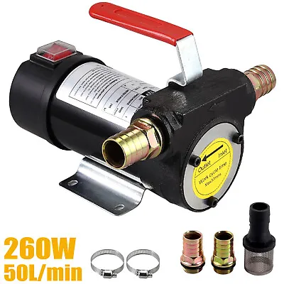 12V Portable Electric Oil Diesel Transfer Pump Fuel Bowser Extractor 50L/min • £44.99