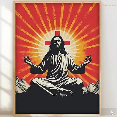 Meditation Art Jesus In Meditation Art Print Christian Pop Art Poster All Sizes • $17.49