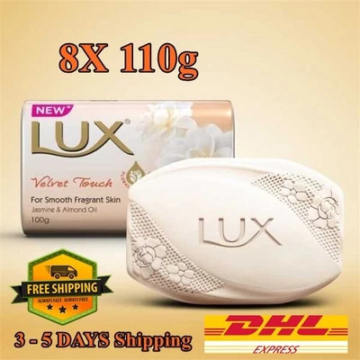 Lux Velvet Touch Floral Fusion Oil Jasmine & Almond Oil Bar Soap 110g X8 • $50