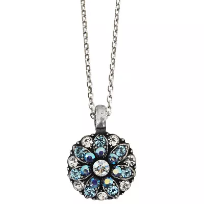 Mariana Guardian Angel Reversible Sparkly Italian Ice Blue Moonlight Necklace • $74