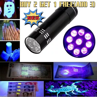 UV Black Light Torch Ultra Violet Gas Leak Forensic Blood Urine Detector • £0.99