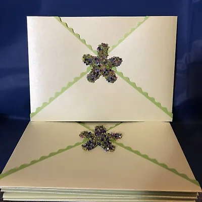 Set Of 8 VINTAGE Meri-meri Sea Foam Green Envelopes Hand-made 3D Starfish • $10