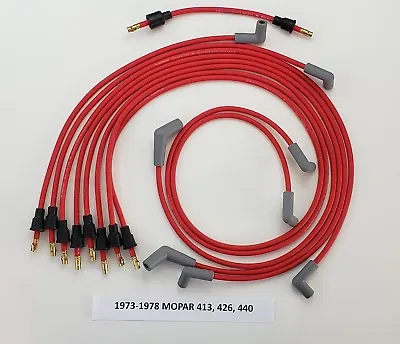 Big Block MOPAR 400 440 1973-1978 RED 8mm Spiral Spark Plug Wires-POINTS USA  • $56.65
