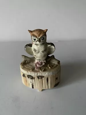 Vintage Owl Ceramic Trinket / Jewelry Box • $1.99
