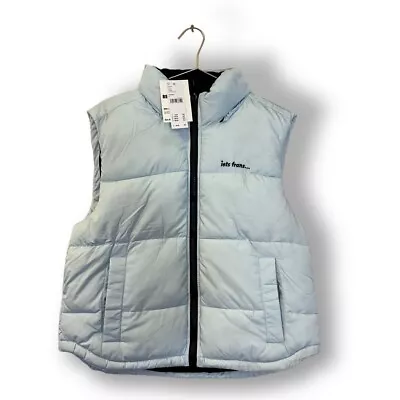 Iets Frans Pale Blue Puffer Sleeveless Gilet Jacket  L UK 12 • £43.50