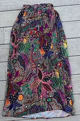 Vintage Colorful Artsy Abstract Maxi Skirt Flowy Skirt Tropical Punches XS/S • $28.50