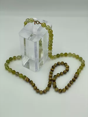 MCL Matthew Campbell Laurenza 23” TigerEye Bead Necklace Stamp 925 W/Crystals /r • $425