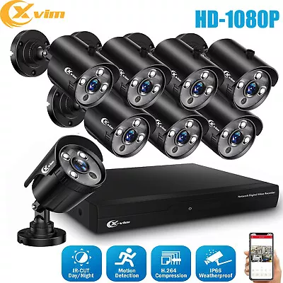 XVIM 1080P HDMI 8CH CCTV DVR 2MP Outdoor IR Night Security Camera System 1TB HDD • $129.99