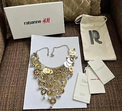 Rabanne X H&M Necklace Choker Gold And Silver Discs New W Tags And Box Pouch • $117.43