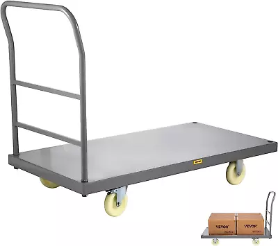 Heavy-Duty Platform Truck 2000 LBS Steel Flatbed Cart 47  L X 24  W X 32  H Flat • $186.99